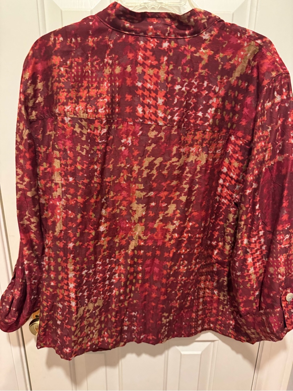 Ruby Rd. Women's Red Multi-Tone Patterned Button Jacket - Picture 3 of 3